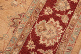 handmade Traditional Kafkaz Beige Burgundy Hand Knotted RECTANGLE 100% WOOL area rug 8 x 10