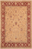 handmade Traditional Kafkaz Beige Burgundy Hand Knotted RECTANGLE 100% WOOL area rug 8 x 10