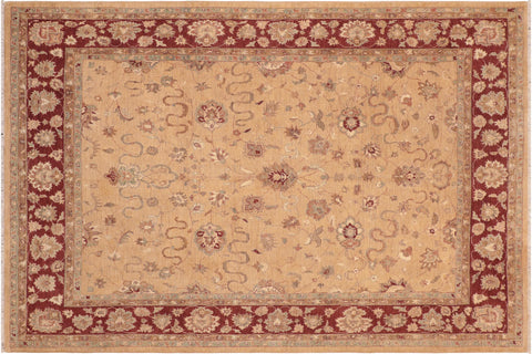 handmade Traditional Kafkaz Beige Burgundy Hand Knotted RECTANGLE 100% WOOL area rug 8x10