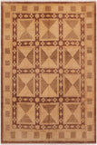 handmade Transitional Kafkaz Brown Tan Hand Knotted RECTANGLE 100% WOOL area rug 8 x 10