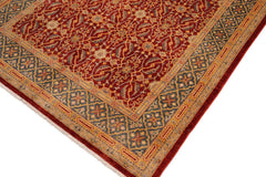 handmade Transitional Kafkaz Rust Blue Hand Knotted RECTANGLE 100% WOOL area rug 8X10