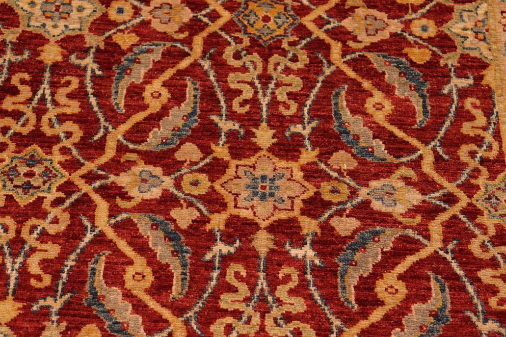 handmade Transitional Kafkaz Rust Blue Hand Knotted RECTANGLE 100% WOOL area rug 8X10