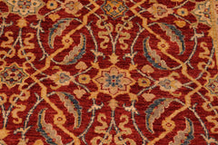 handmade Transitional Kafkaz Rust Blue Hand Knotted RECTANGLE 100% WOOL area rug 8X10