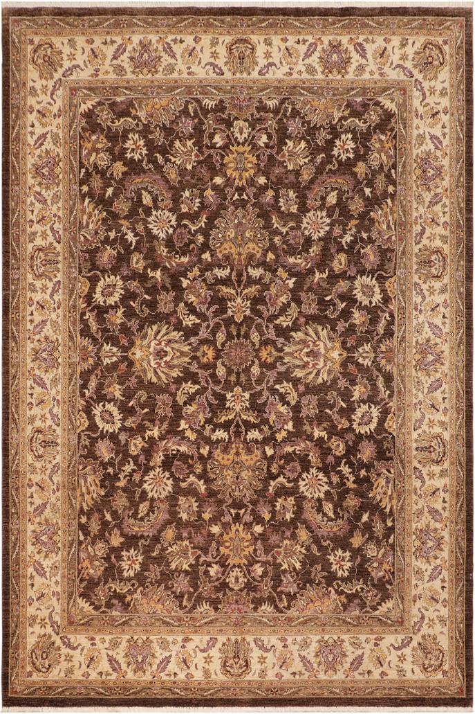 handmade Traditional Kafkaz Brown Beige Hand Knotted RECTANGLE 100% WOOL area rug 8X10