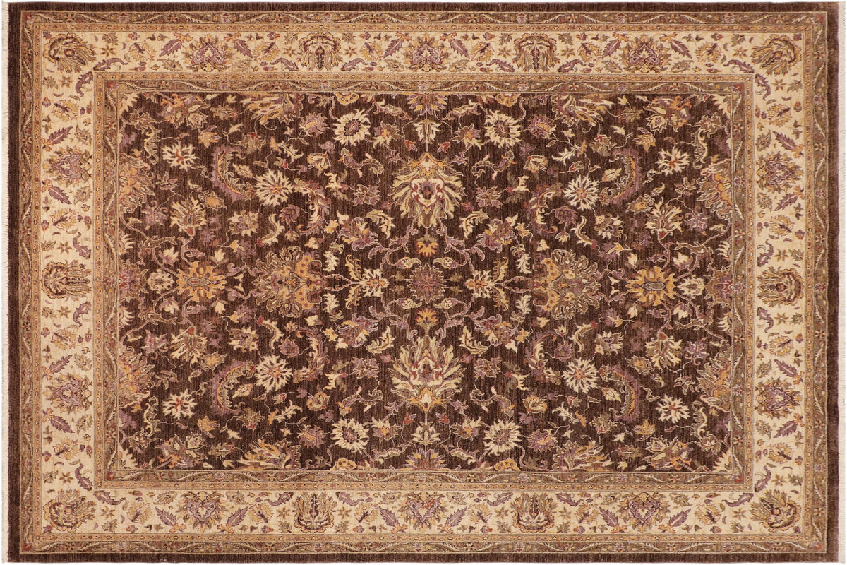 handmade Traditional Kafkaz Brown Beige Hand Knotted RECTANGLE 100% WOOL area rug 8x10