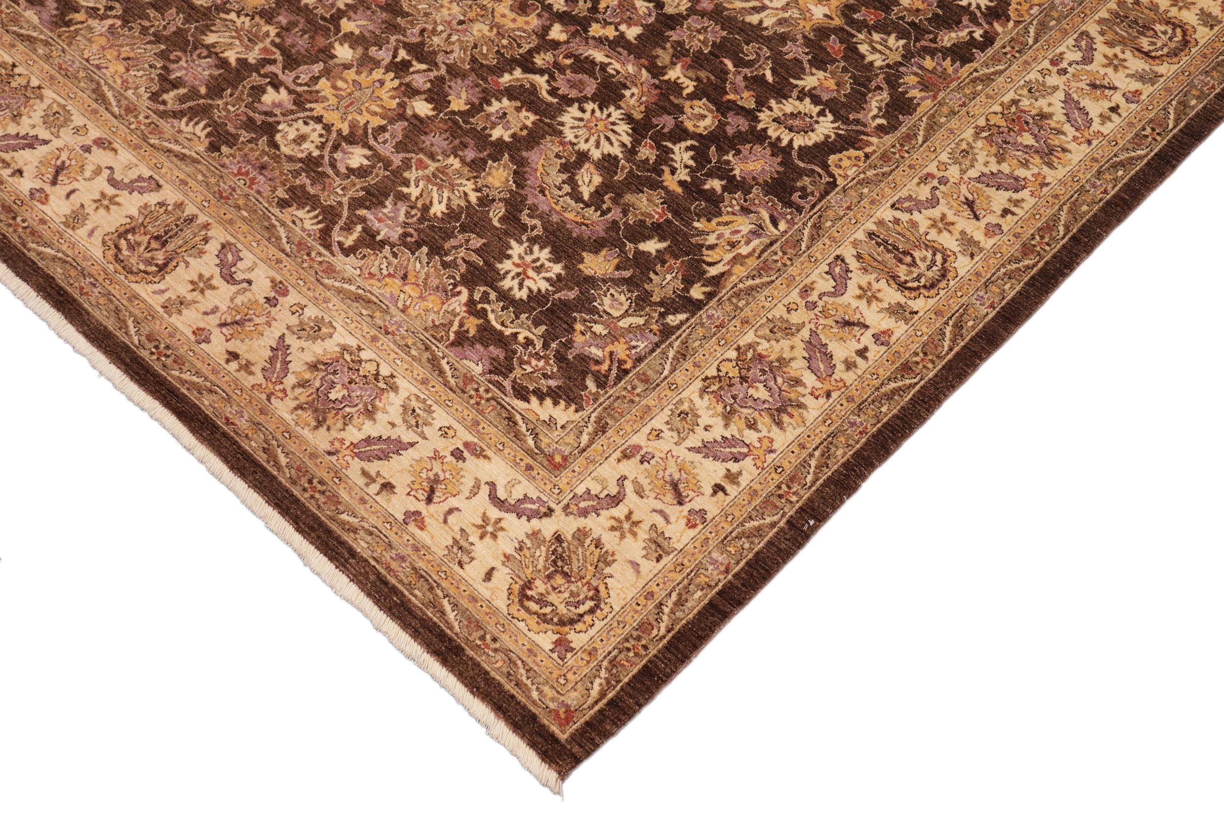 handmade Traditional Kafkaz Brown Beige Hand Knotted RECTANGLE 100% WOOL area rug 8x10