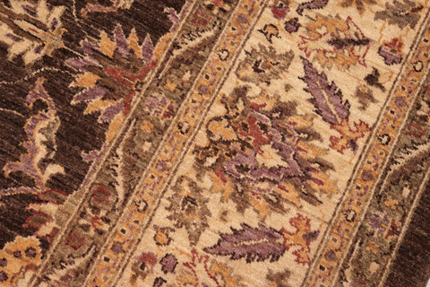 handmade Traditional Kafkaz Brown Beige Hand Knotted RECTANGLE 100% WOOL area rug 8x10