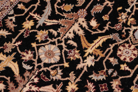 handmade Transitional Kafkaz Black Beige Hand Knotted RECTANGLE 100% WOOL area rug 8x10