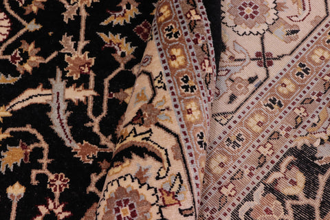 handmade Transitional Kafkaz Black Beige Hand Knotted RECTANGLE 100% WOOL area rug 8x10