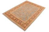 handmade Traditional Kafkaz Lt. Blue Lt. Brown Hand Knotted RECTANGLE 100% WOOL area rug 8 x 10