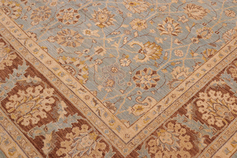 handmade Transitional Kafkaz Lt. Blue Lt. Brown Hand Knotted RECTANGLE 100% WOOL area rug 8' x 10'