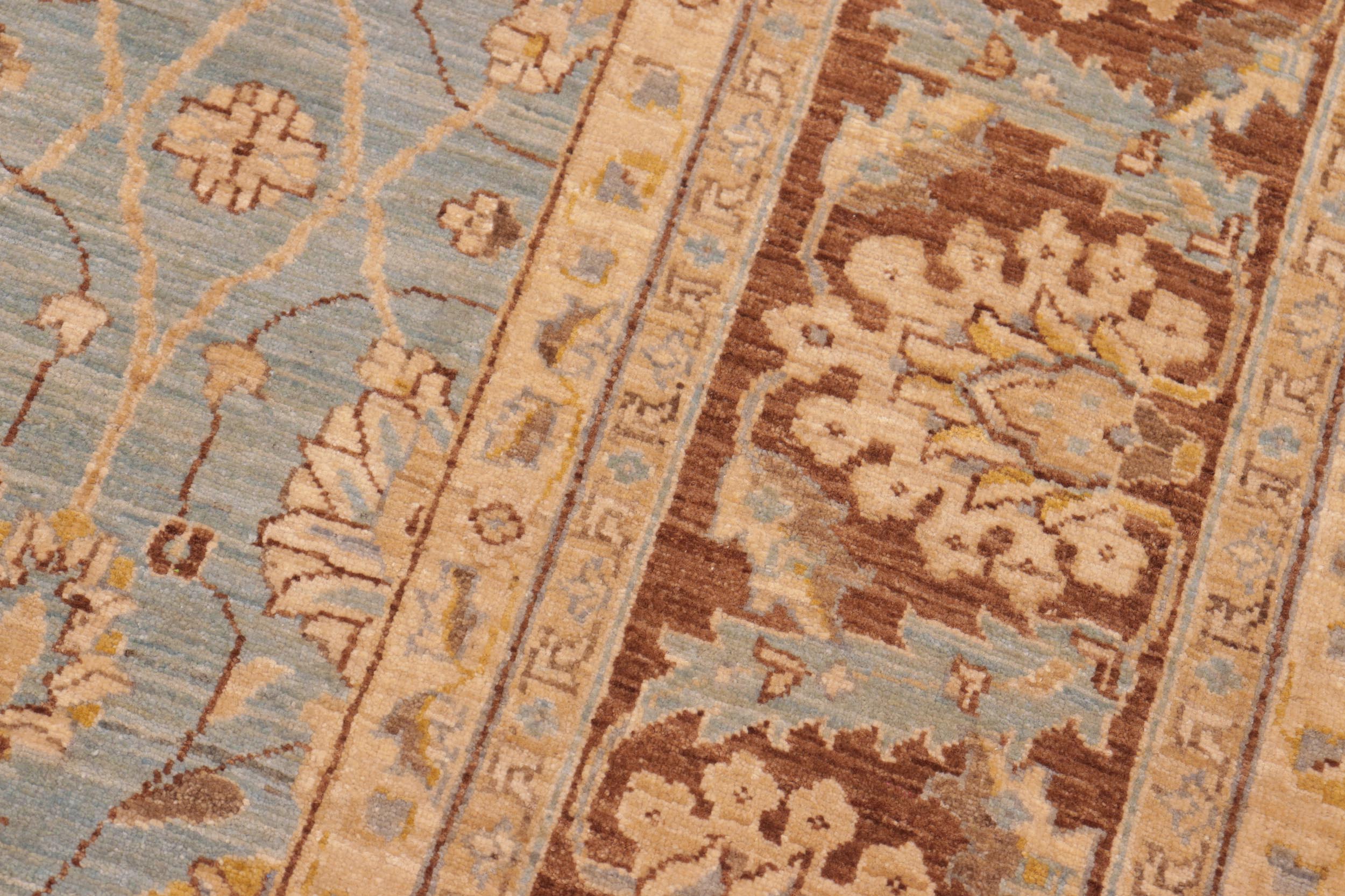 handmade Transitional Kafkaz Lt. Blue Lt. Brown Hand Knotted RECTANGLE 100% WOOL area rug 8' x 10'