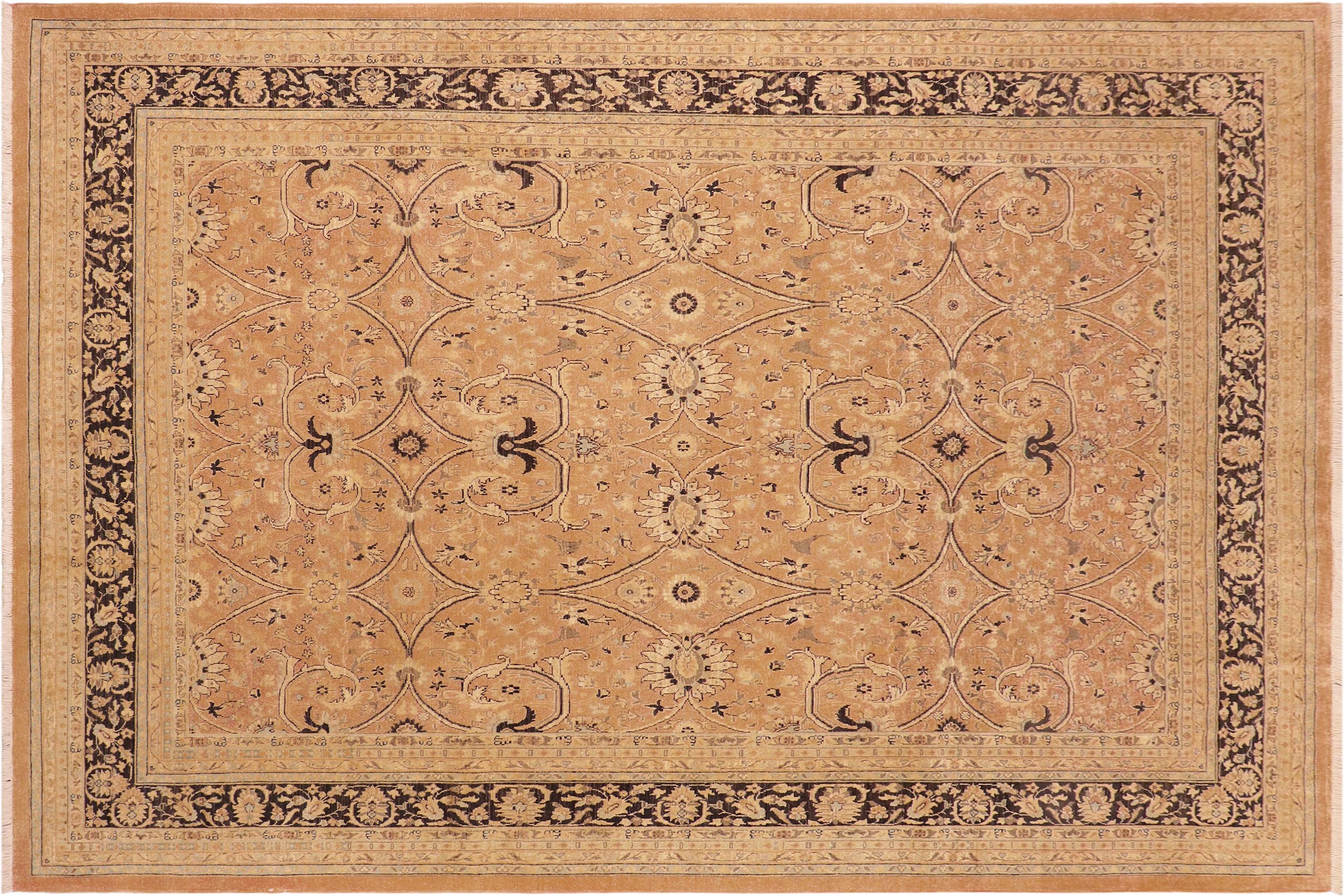 handmade Transitional Kafkaz Brown Charcoal Hand Knotted RECTANGLE 100% WOOL area rug 8x10