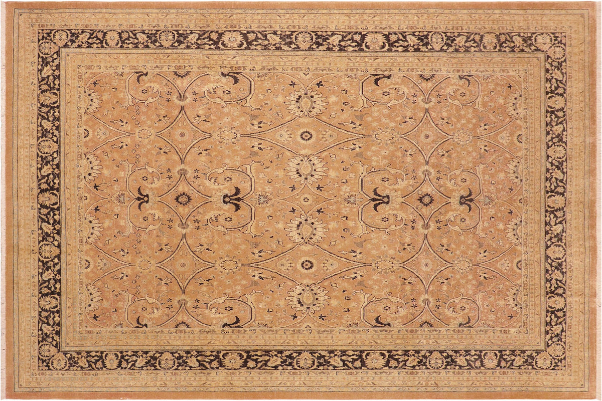 handmade Transitional Kafkaz Brown Charcoal Hand Knotted RECTANGLE 100% WOOL area rug 8x10