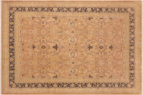 handmade Transitional Kafkaz Brown Charcoal Hand Knotted RECTANGLE 100% WOOL area rug 8x10