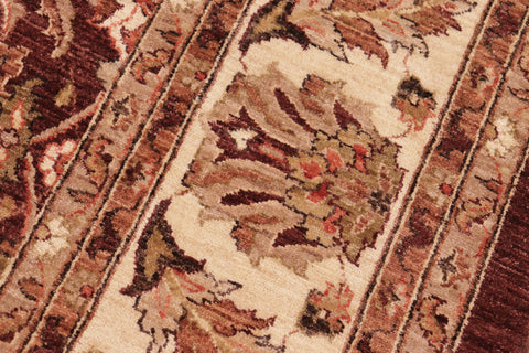 handmade Traditional Kafkaz Brown Ivory Hand Knotted RECTANGLE 100% WOOL area rug 8x10