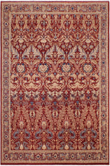 handmade Traditional Lahore Red Red Hand Knotted RECTANGLE 100% WOOL area rug 9'X12'