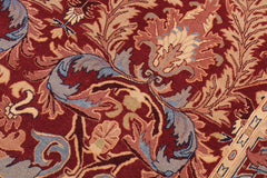 handmade Traditional Lahore Red Red Hand Knotted RECTANGLE 100% WOOL area rug 9'X12'