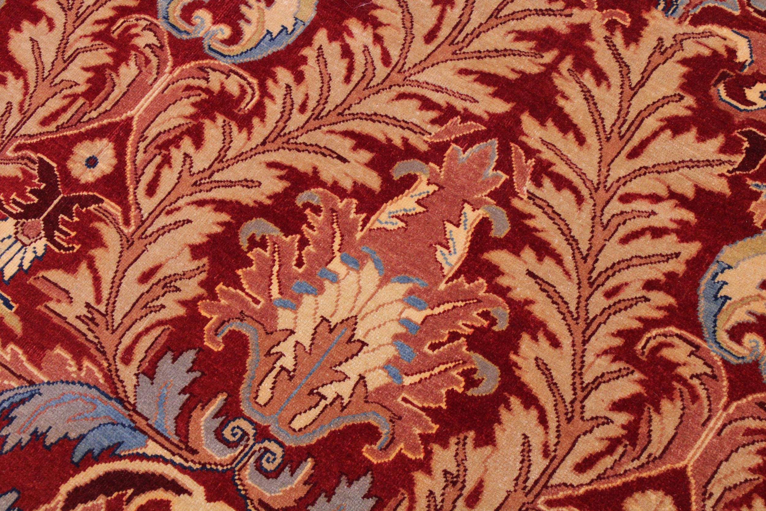 handmade Traditional Lahore Red Red Hand Knotted RECTANGLE 100% WOOL area rug 9' x 12'