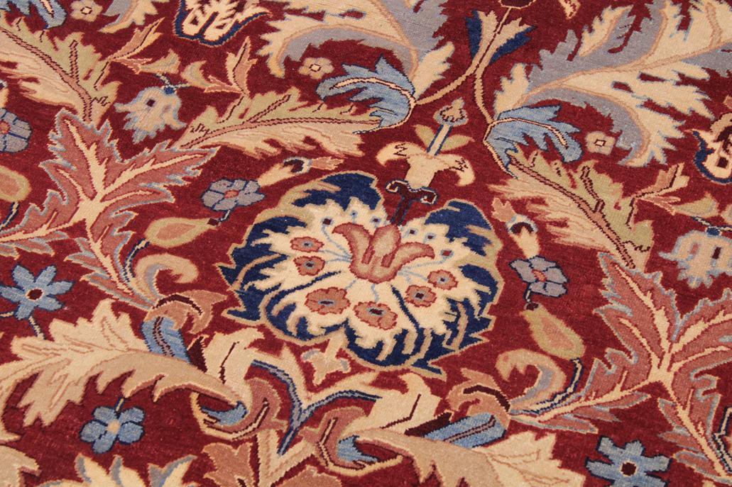 handmade Traditional Lahore Red Red Hand Knotted RECTANGLE 100% WOOL area rug 9'X12'