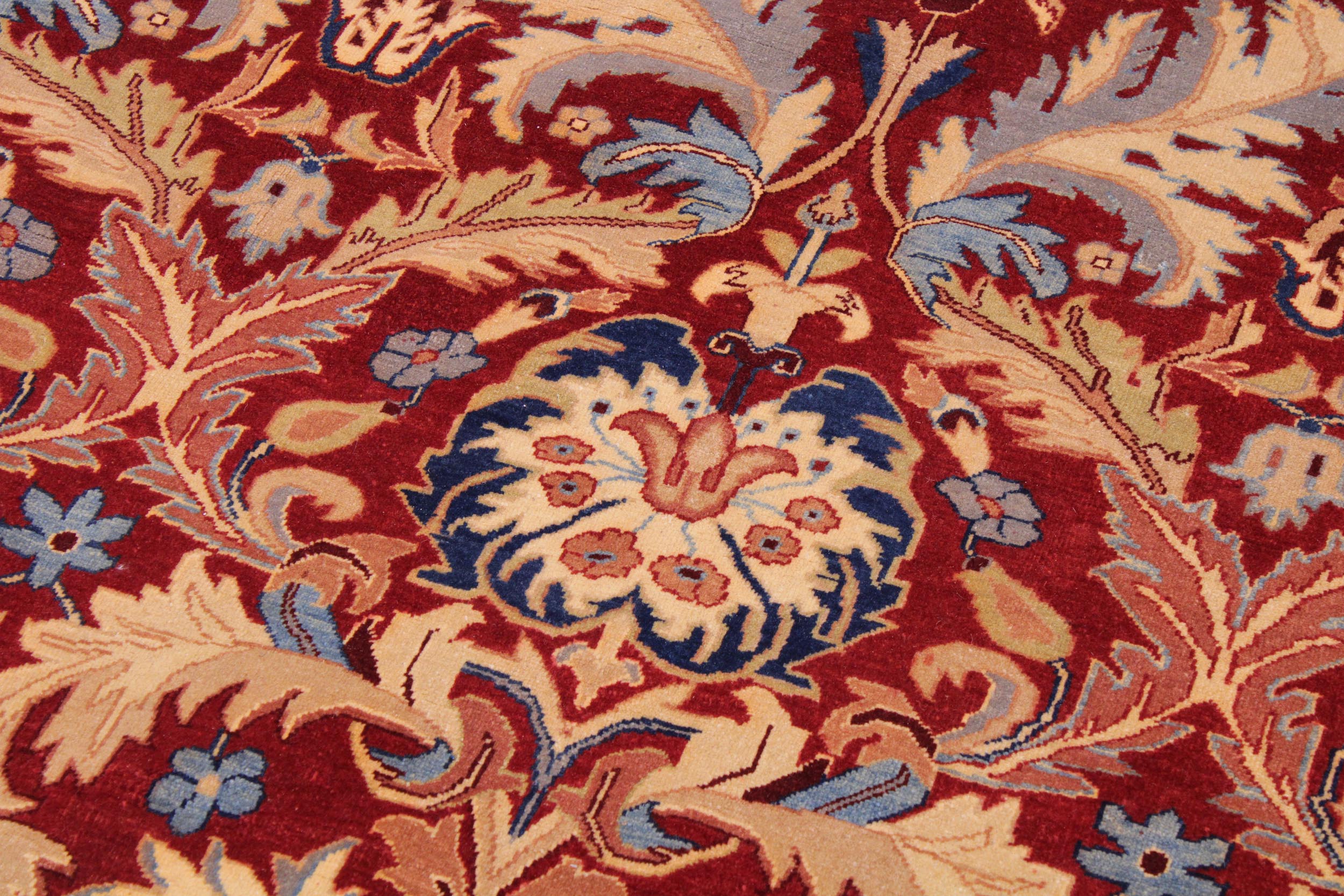 handmade Traditional Lahore Red Red Hand Knotted RECTANGLE 100% WOOL area rug 9' x 12'
