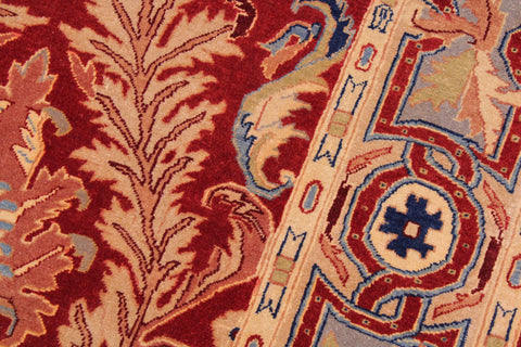 handmade Traditional Lahore Red Red Hand Knotted RECTANGLE 100% WOOL area rug 9' x 12'