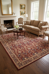 handmade Traditional Lahore Red Red Hand Knotted RECTANGLE 100% WOOL area rug 9'X12'