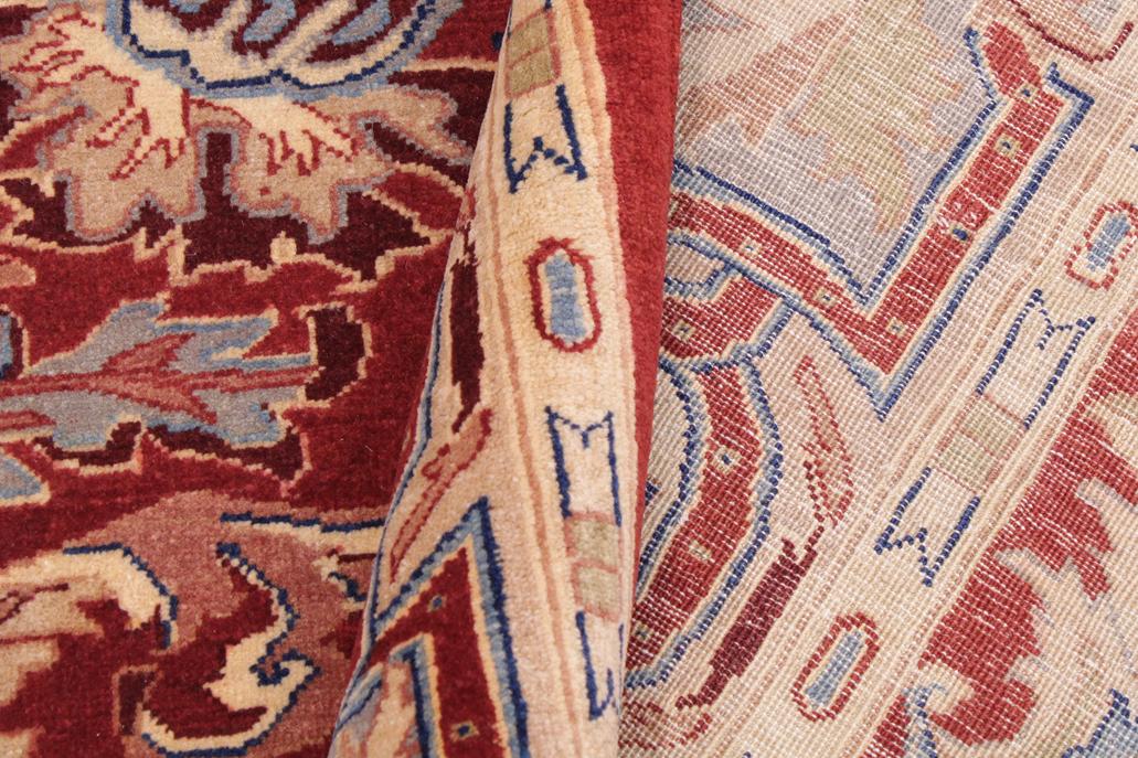 handmade Traditional Lahore Red Red Hand Knotted RECTANGLE 100% WOOL area rug 9'X12'