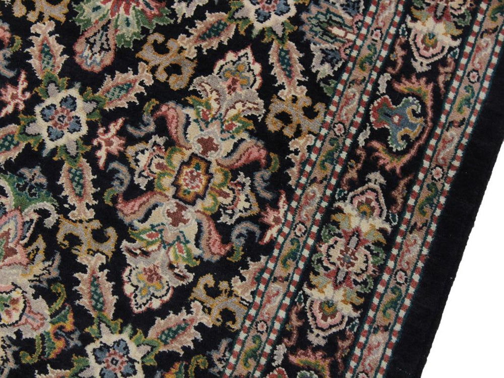 handmade Traditional Tabriz Black Pink Hand Knotted RUNNER 100% WOOL area rug 3x9