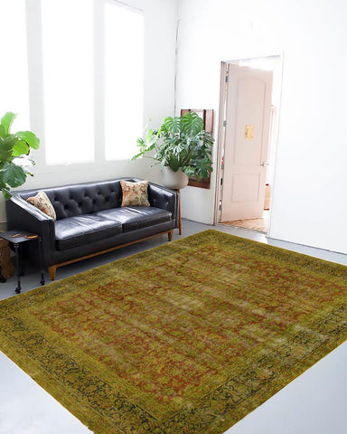 handmade Vintage Vintage Rust Blue Hand Knotted RECTANGLE 100% WOOL area rug 10x13