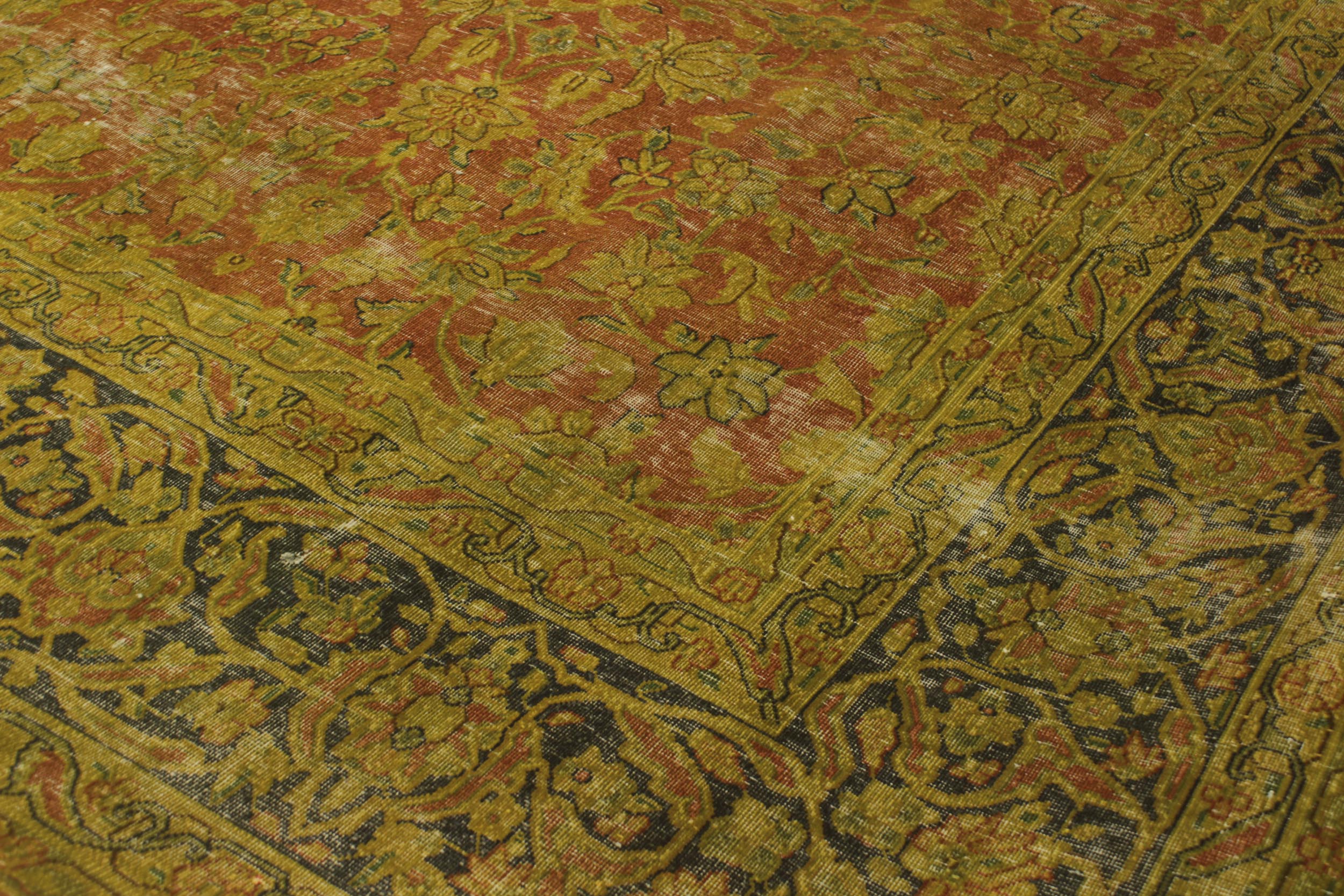 handmade Modern Vintage Rust Blue Hand Knotted RECTANGLE 100% WOOL area rug 10' x 13'