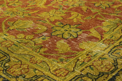 handmade Modern Vintage Rust Blue Hand Knotted RECTANGLE 100% WOOL area rug 10' x 13'