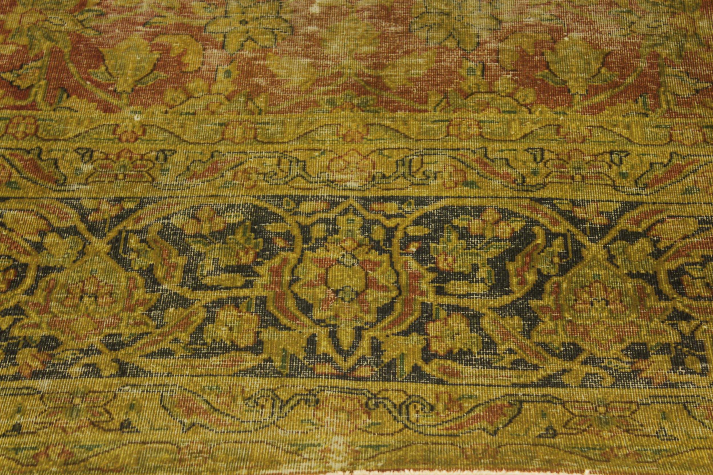 handmade Modern Vintage Rust Blue Hand Knotted RECTANGLE 100% WOOL area rug 10' x 13'