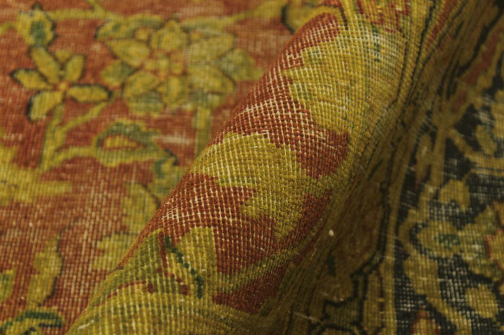 handmade Vintage Vintage Rust Blue Hand Knotted RECTANGLE 100% WOOL area rug 10x13