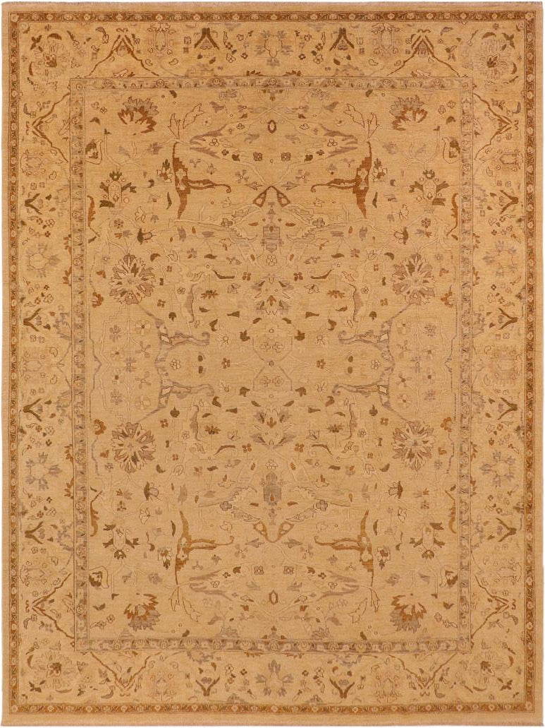handmade Traditional Antique Tan Brown Hand Knotted RECTANGLE 100% WOOL area rug 10x14