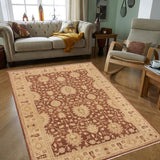 handmade Traditional Kafkaz Brown Tan Hand Knotted RECTANGLE 100% WOOL area rug 10 x 14