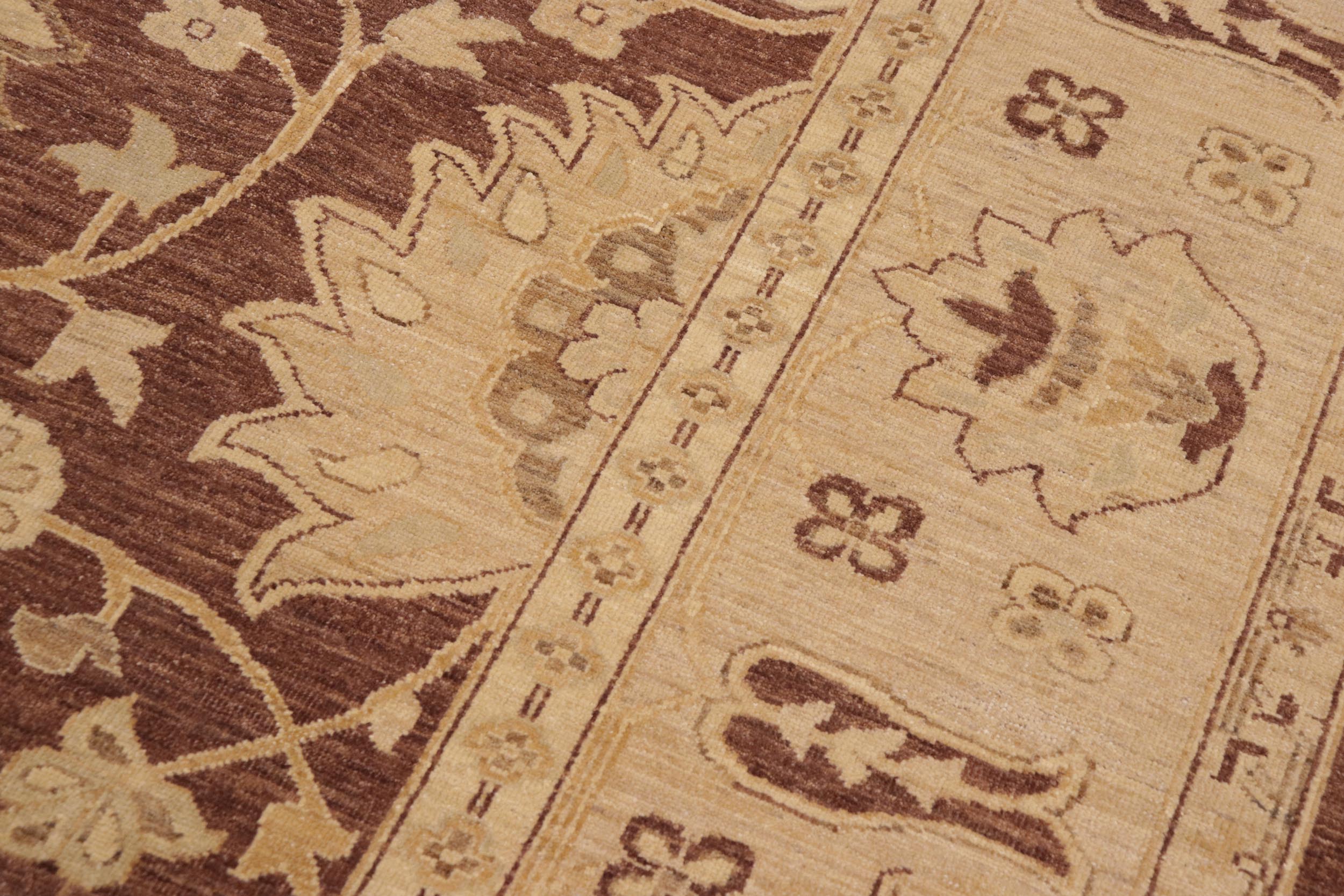 handmade Traditional Kafkaz Brown Tan Hand Knotted RECTANGLE 100% WOOL area rug 10x14