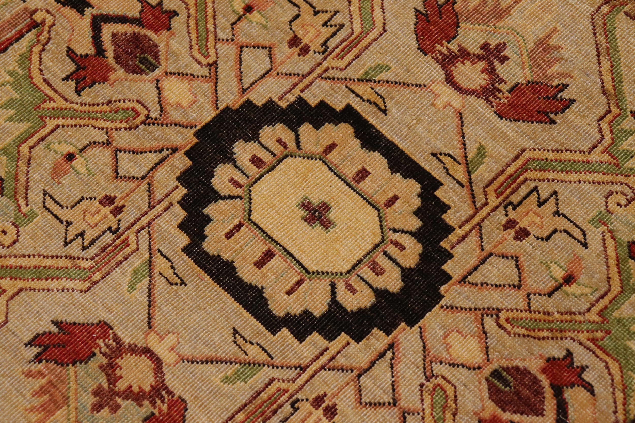 handmade Traditional Antique Brown Tan Hand Knotted RECTANGLE 100% WOOL area rug 9' x 12'