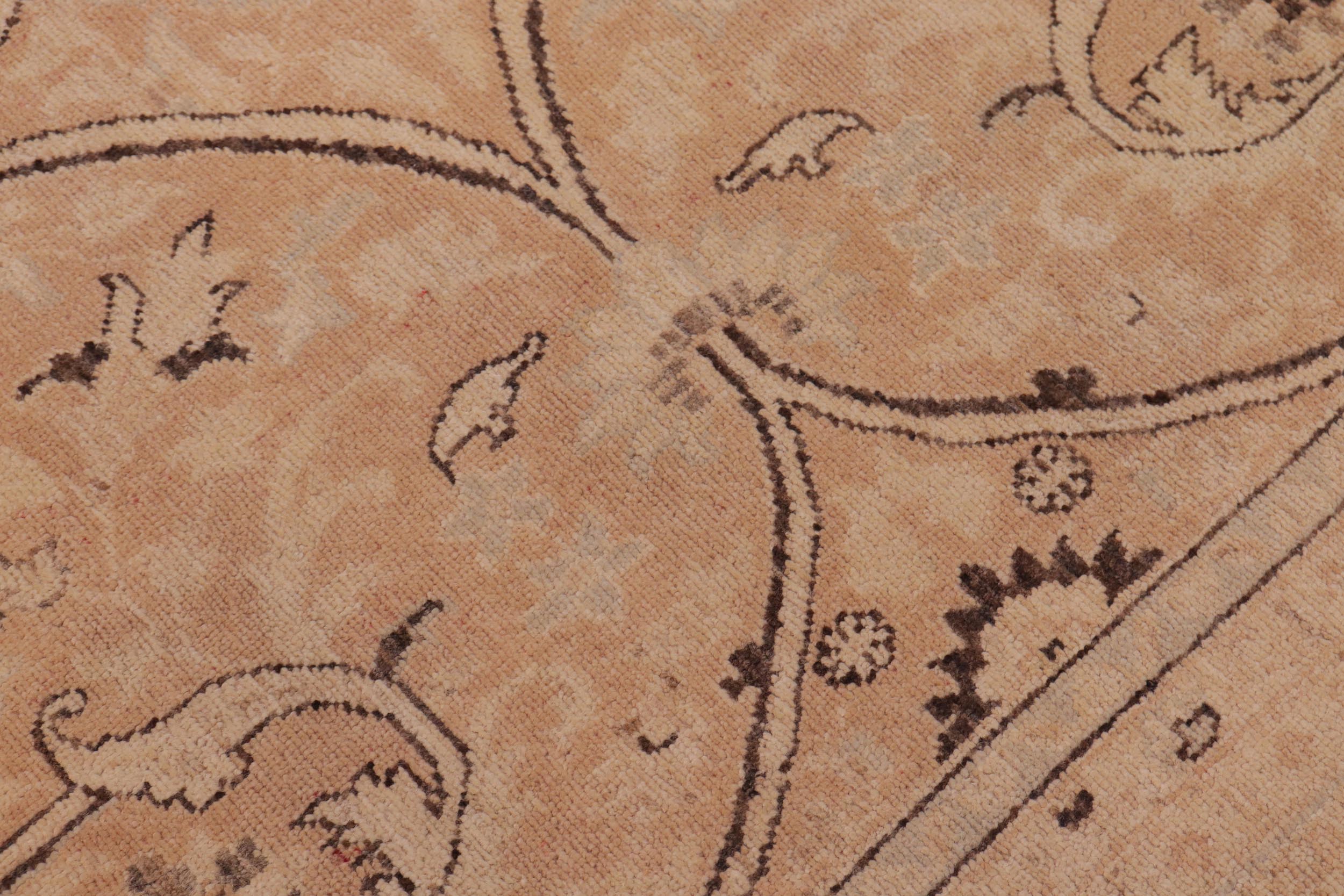 handmade Transitional Kafkaz Peach Lt. Brown Hand Knotted RECTANGLE 100% WOOL area rug 9x12