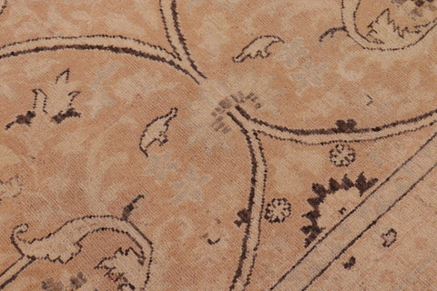 handmade Transitional Kafkaz Peach Lt. Brown Hand Knotted RECTANGLE 100% WOOL area rug 9x12