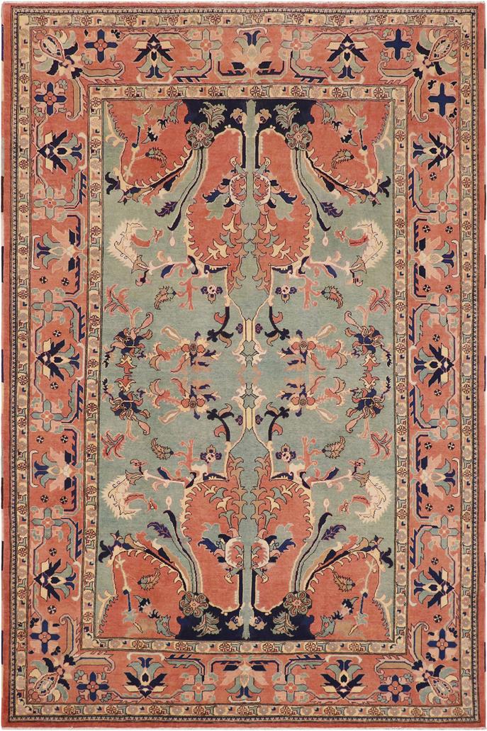 handmade Traditional Kafkaz Peach Peach Hand Knotted RECTANGLE 100% WOOL area rug 9X12