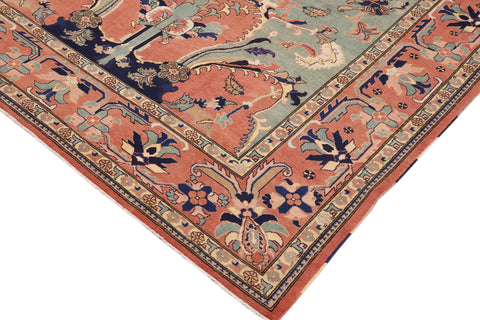 handmade Traditional Kafkaz Peach Peach Hand Knotted RECTANGLE 100% WOOL area rug 9x12