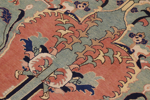 handmade Traditional Kafkaz Peach Peach Hand Knotted RECTANGLE 100% WOOL area rug 9x12