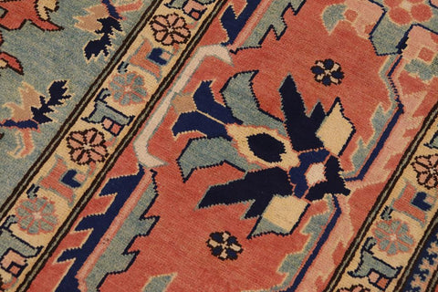 handmade Traditional Kafkaz Peach Peach Hand Knotted RECTANGLE 100% WOOL area rug 9X12