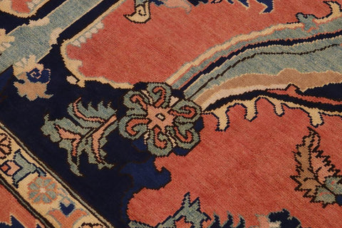 handmade Traditional Kafkaz Peach Peach Hand Knotted RECTANGLE 100% WOOL area rug 9X12