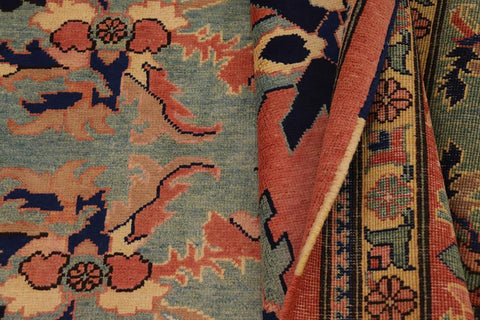 handmade Traditional Kafkaz Peach Peach Hand Knotted RECTANGLE 100% WOOL area rug 9X12