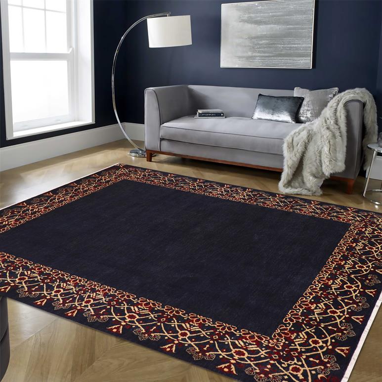 handmade Modern Kafkaz Blue Red Hand Knotted RECTANGLE 100% WOOL area rug 9X12