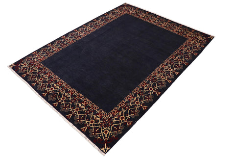handmade Modern Kafkaz Blue Red Hand Knotted RECTANGLE 100% WOOL area rug 9' x 12'