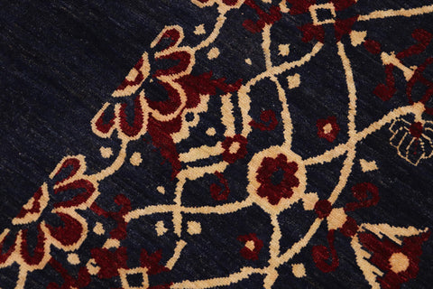 handmade Modern Kafkaz Blue Red Hand Knotted RECTANGLE 100% WOOL area rug 9' x 12'