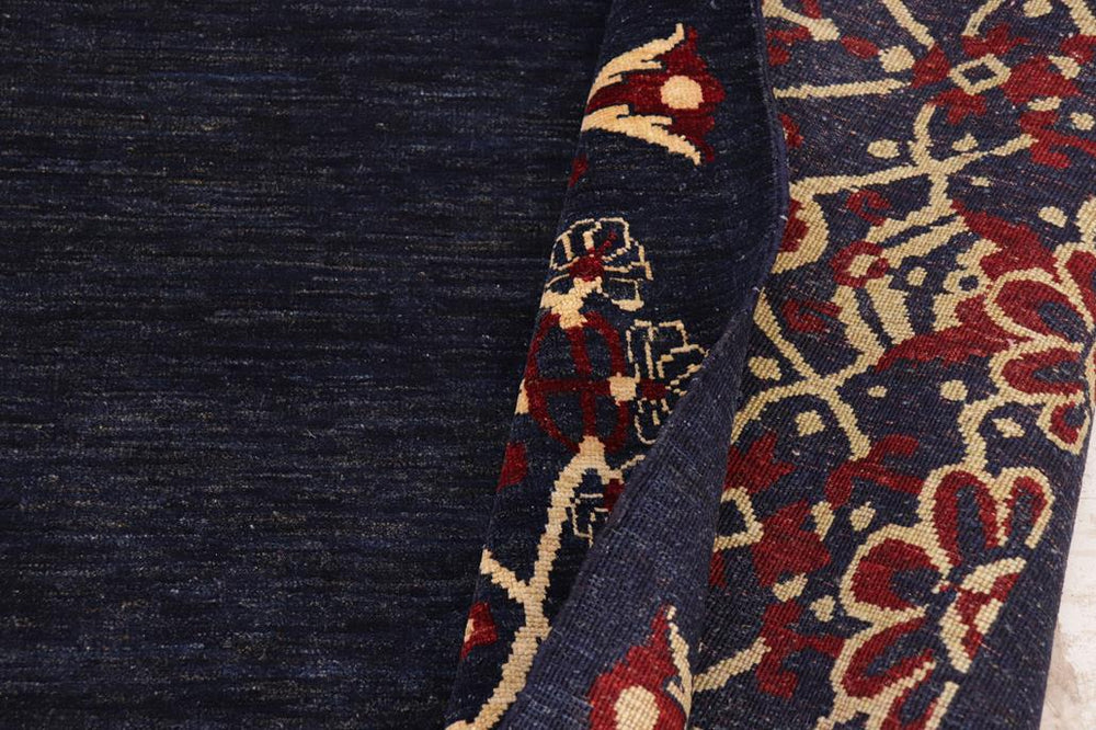 handmade Modern Kafkaz Blue Red Hand Knotted RECTANGLE 100% WOOL area rug 9X12